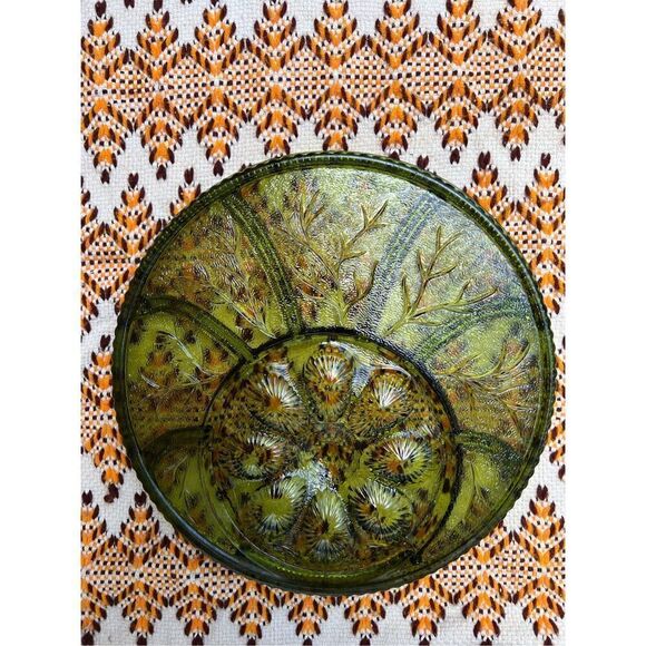 Indiana Glass Green Deviled Egg and Relish Platter - Picture 6 of 6